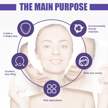 Teetown Face Lift Tape - 40 Ultra-Thin Invisible Face Tape with Lifting Ropes for Skin Tightening and Wrinkle Reduction