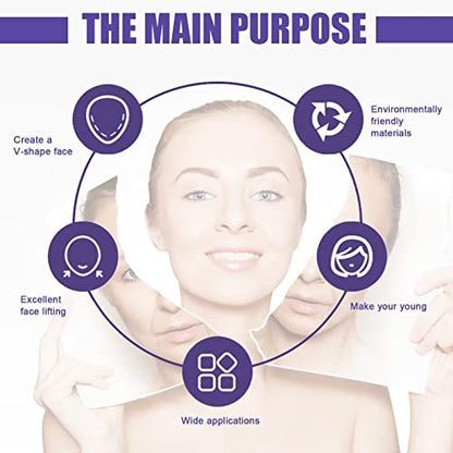 Teetown Face Lift Tape - 40 Ultra-Thin Invisible Face Tape with Lifting Ropes for Skin Tightening and Wrinkle Reduction