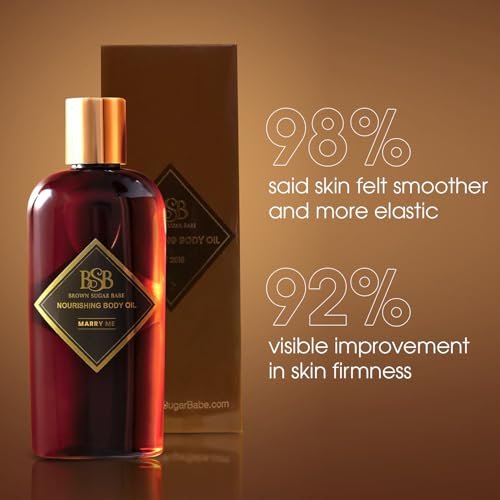 Brown Sugar Babe Marry Me Body Oil - Black Currant & Freesia Scented Nourishing Oil for Women, Paraben Free, 4 Fl Oz Avelisse