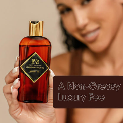 Brown Sugar Babe Marry Me Body Oil - Black Currant & Freesia Scented Nourishing Oil for Women, Paraben Free, 4 Fl Oz Avelisse