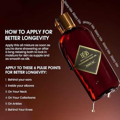Brown Sugar Babe Marry Me Body Oil - Black Currant & Freesia Scented Nourishing Oil for Women, Paraben Free, 4 Fl Oz Avelisse
