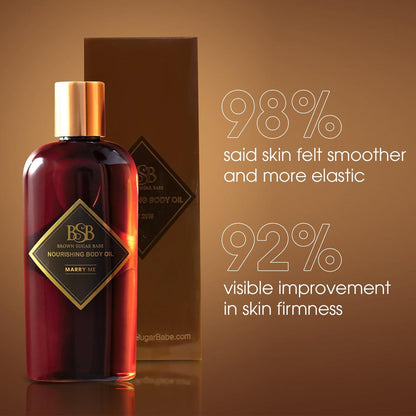 Brown Sugar Babe Marry Me Body Oil - Black Currant & Freesia Scented Nourishing Oil for Women, Paraben Free, 4 Fl Oz Avelisse