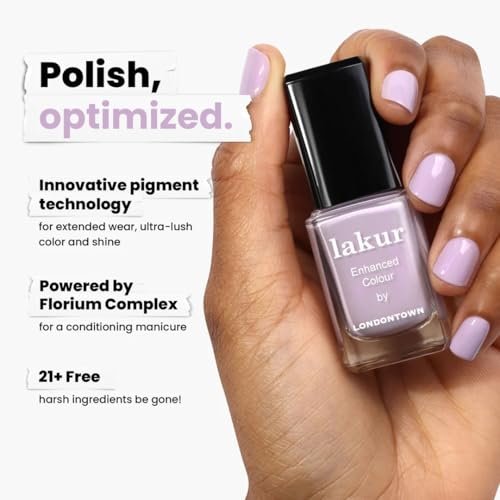 LONDONTOWN Lakur Nail Polish - Honey Lavender Pink & Purple Shade, Long-Lasting, Chip-Resistant, Non-Toxic Vegan Nail Color, 0.4 Fl Oz Avelisse