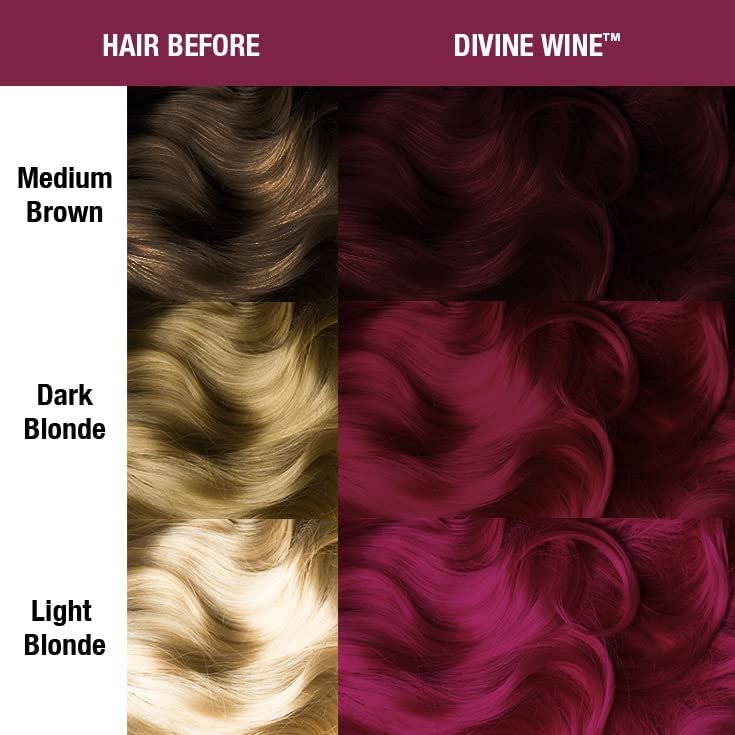 MANIC PANIC Classic Divine Wine Semi Permanent Hair Color - Deep Red-Based Pink Hair Dye, 4 oz - Vegan & Cruelty-Free Avelisse