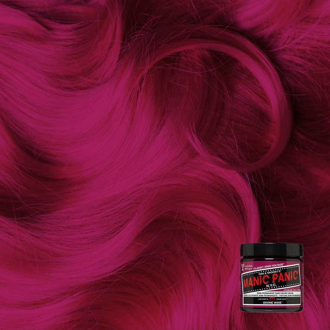 MANIC PANIC Classic Divine Wine Semi Permanent Hair Color - Deep Red-Based Pink Hair Dye, 4 oz - Vegan & Cruelty-Free Avelisse