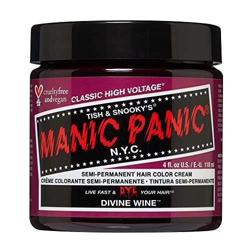 MANIC PANIC Classic Divine Wine Semi Permanent Hair Color - Deep Red-Based Pink Hair Dye, 4 oz - Vegan & Cruelty-Free Avelisse