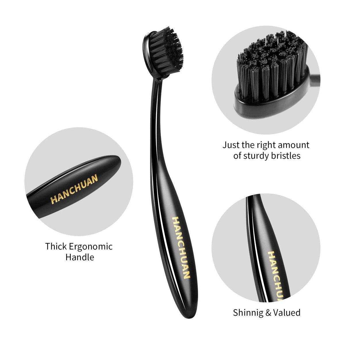 HANCHUAN Precision Styling Brush for Natural Hair - Portable Edge Control and Bristle Brush - görsel 7