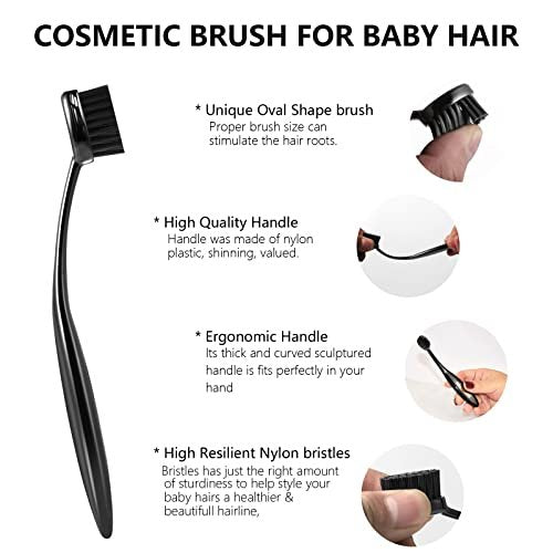 HANCHUAN Precision Styling Brush for Natural Hair - Portable Edge Control and Bristle Brush - görsel 6