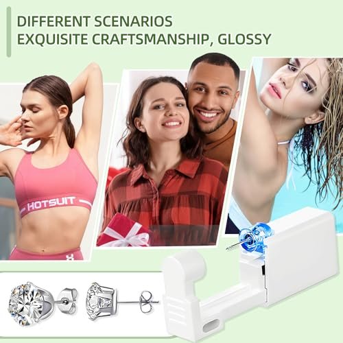 Novopiercing 24 Pcs Ear Piercing Kit: Disposable Ear Piercing Gun Kit with 8 Guns, 8 Pcs Earrings Stud, 8 Pcs Cleaning Pads – Safe & Easy DIY Ear Piercing for All Ages - görsel 14