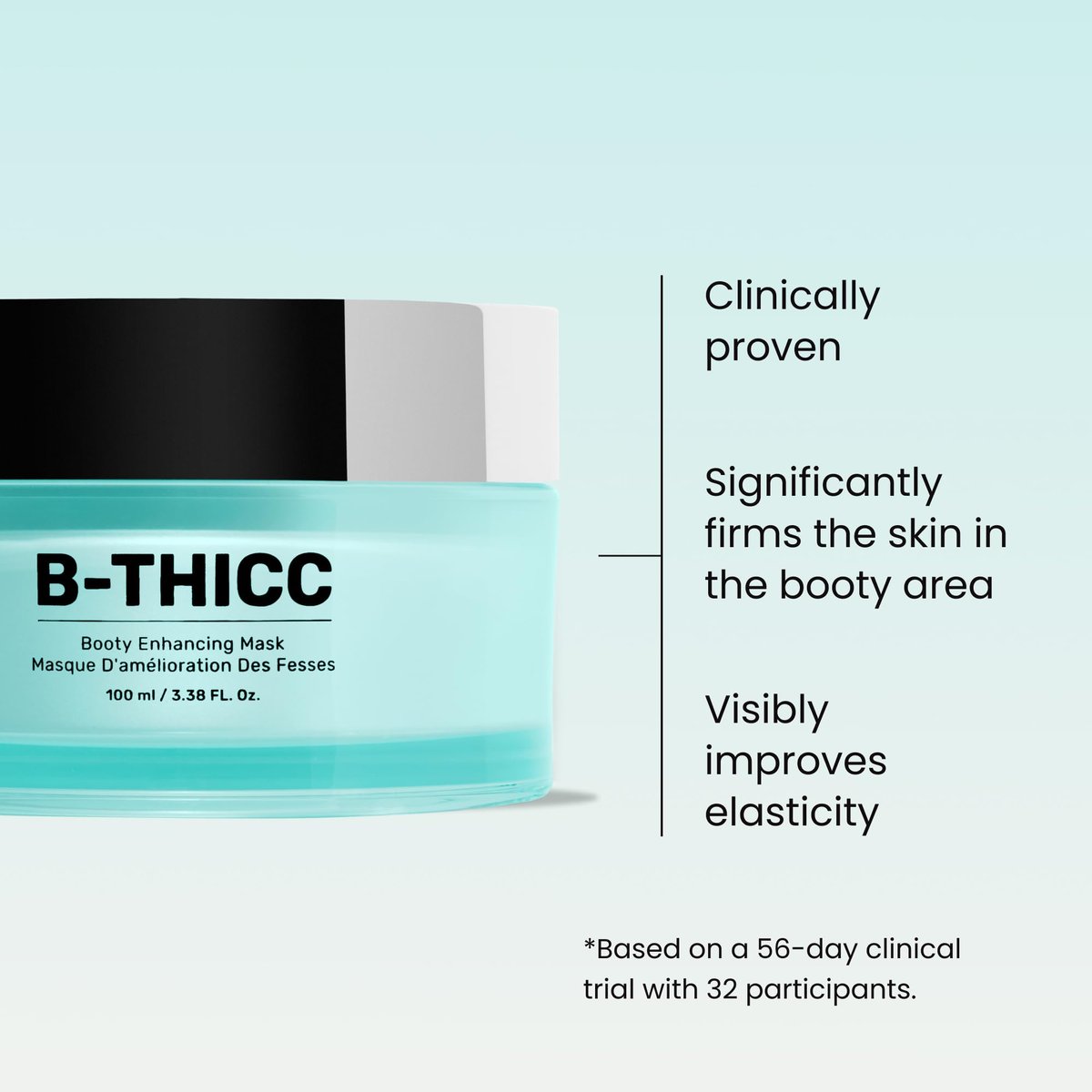 MAËLYS B-THICC Booty Enhancing Mask – Plumping & Firming Body Cream with Hyaluronic Acid & Grape Seed Oil, 3.38 Fl Oz Avelisse