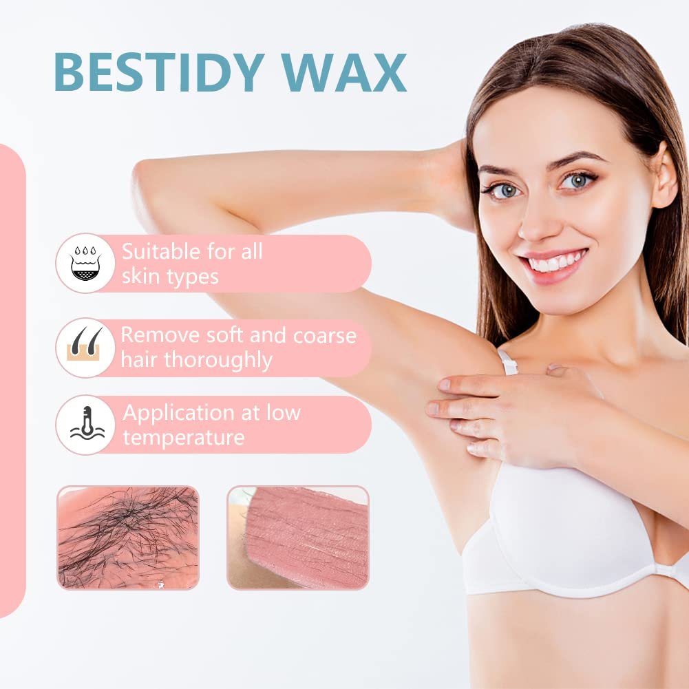 Bestidy Hard Wax Beads for Hair Removal – 500g Rose Pink Refill for Coarse Hair, All Body & Bikini Areas, Women & Men Avelisse
