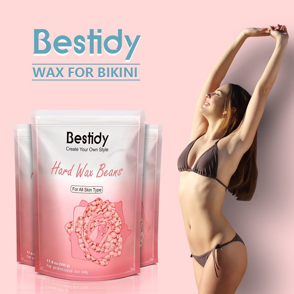 Bestidy Hard Wax Beads for Hair Removal – 500g Rose Pink Refill for Coarse Hair, All Body & Bikini Areas, Women & Men Avelisse