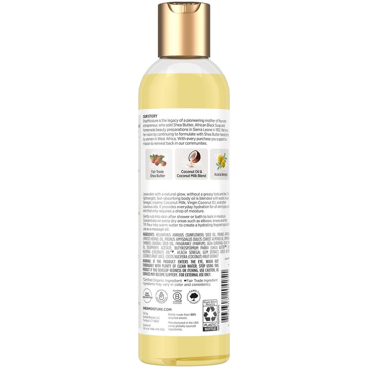 Shea Moisture Daily Hydration Body Oil 2-Pack – Lightweight Virgin Coconut Oil Moisturizer for Soft, Smooth Skin, 8 oz Each Avelisse