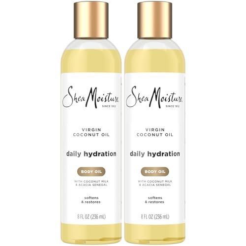 Shea Moisture Daily Hydration Body Oil 2-Pack – Lightweight Virgin Coconut Oil Moisturizer for Soft, Smooth Skin, 8 oz Each Avelisse