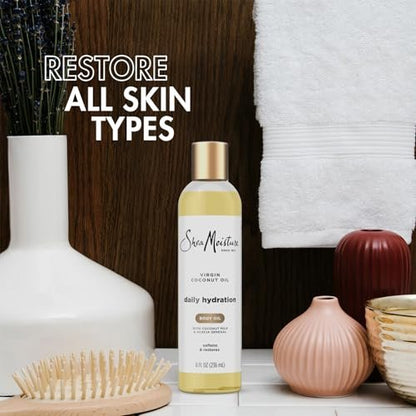 Shea Moisture Daily Hydration Body Oil 2-Pack – Lightweight Virgin Coconut Oil Moisturizer for Soft, Smooth Skin, 8 oz Each Avelisse