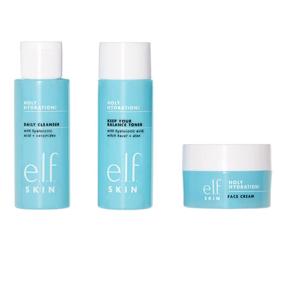 e.l.f. Skin Holy Hydration! The Essentials Mini Kit - Cleanser, Toner & Moisturizer for Hydrated & Balanced Skin, TSA-Friendly Travel Sizes Avelisse