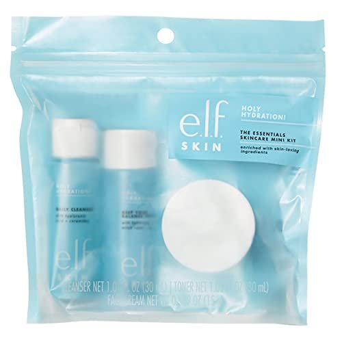 e.l.f. Skin Holy Hydration! The Essentials Mini Kit - Cleanser, Toner & Moisturizer for Hydrated & Balanced Skin, TSA-Friendly Travel Sizes Avelisse