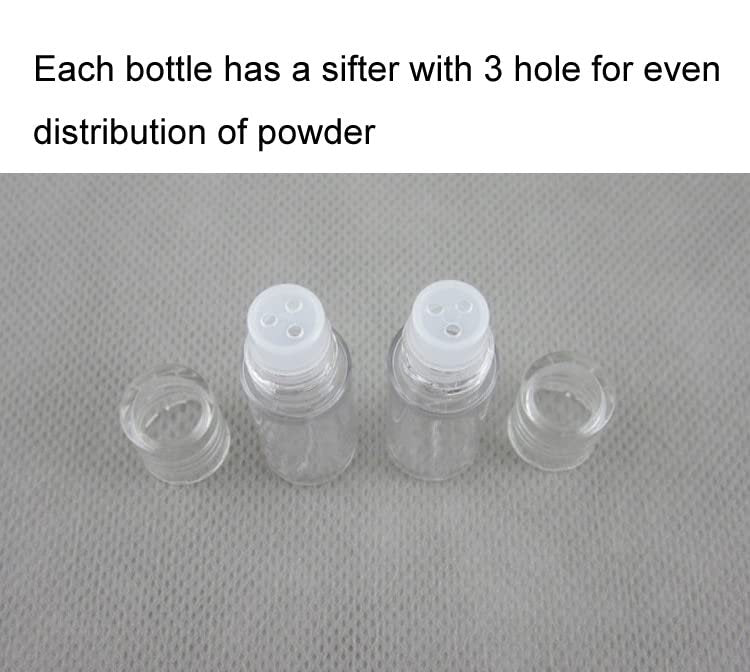 12-Pack Mini Clear 3ml Loose Powder Containers with Sifter - Refillable Plastic Empty Jars for Cosmetics, Samples, and Travel - görsel 5
