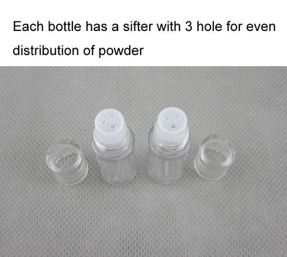12-Pack Mini Clear 3ml Loose Powder Containers with Sifter - Refillable Plastic Empty Jars for Cosmetics, Samples, and Travel