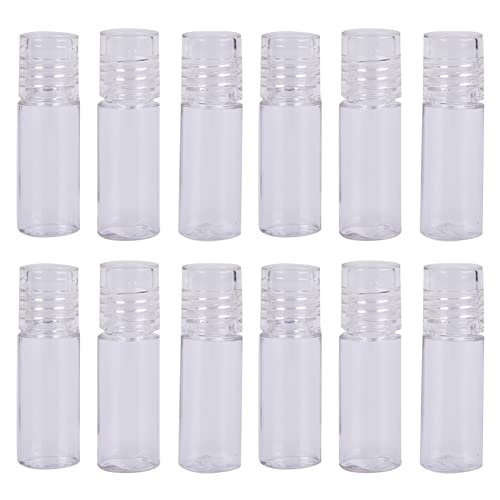 12-Pack Mini Clear 3ml Loose Powder Containers with Sifter - Refillable Plastic Empty Jars for Cosmetics, Samples, and Travel - görsel 2