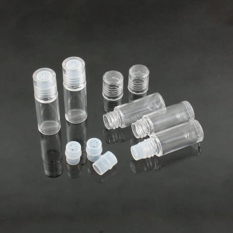 12-Pack Mini Clear 3ml Loose Powder Containers with Sifter - Refillable Plastic Empty Jars for Cosmetics, Samples, and Travel - görsel 3