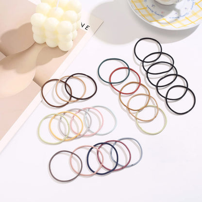500 PCS Hair Ties for Thin Hair - 2mm x 4cm Premium Nylon Black Hair Tie Bulk for Women, Girls, Men - Small Ponytail Holders (Multicolor)
