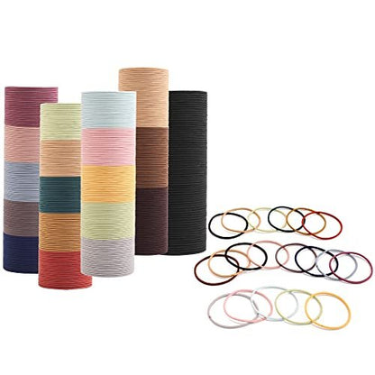 500 PCS Hair Ties for Thin Hair - 2mm x 4cm Premium Nylon Black Hair Tie Bulk for Women, Girls, Men - Small Ponytail Holders (Multicolor)