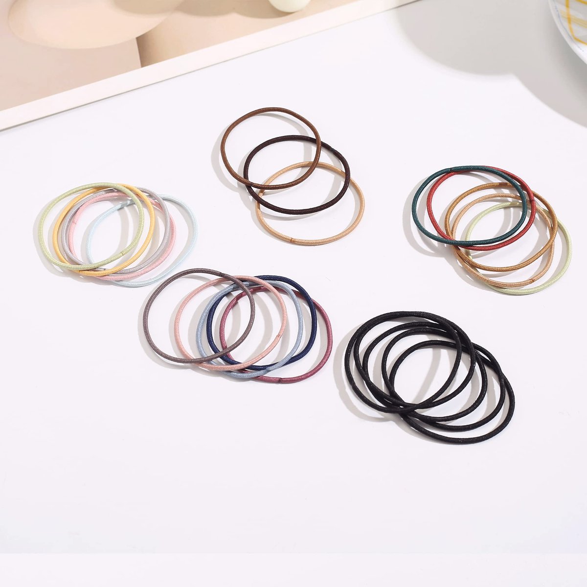 500 PCS Hair Ties for Thin Hair - 2mm x 4cm Premium Nylon Black Hair Tie Bulk for Women, Girls, Men - Small Ponytail Holders (Multicolor) - görsel 9