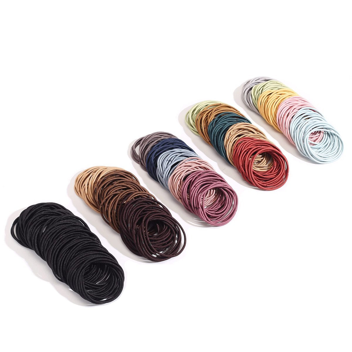500 PCS Hair Ties for Thin Hair - 2mm x 4cm Premium Nylon Black Hair Tie Bulk for Women, Girls, Men - Small Ponytail Holders (Multicolor) - görsel 1