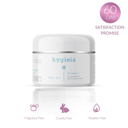 Hygieia + Encapsulated 2% Retinol Cream, 4oz – Liposomal Anti-Wrinkle Cream for Face, Neck & Body – Fast & Deep Cellular Absorption – Day or Night Cream for Firming, Lifting & Repairing Aging Skin Avelisse