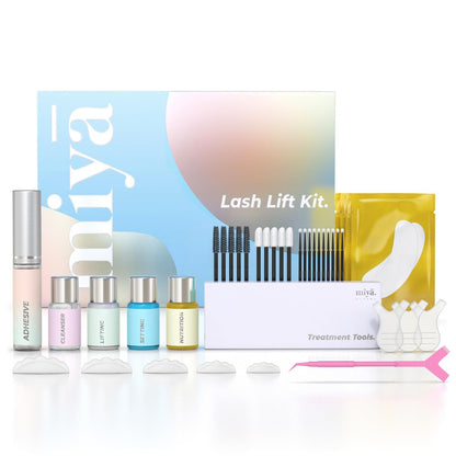 Keratin Lash Lift Kit | Semi-Permanent Eyelash Perm & Lift | Lasts Up to 6 Weeks | Vegan & Cruelty-Free | Home & Salon Use | MIYA LASH