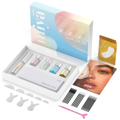 Keratin Lash Lift Kit | Semi-Permanent Eyelash Perm & Lift | Lasts Up to 6 Weeks | Vegan & Cruelty-Free | Home & Salon Use | MIYA LASH