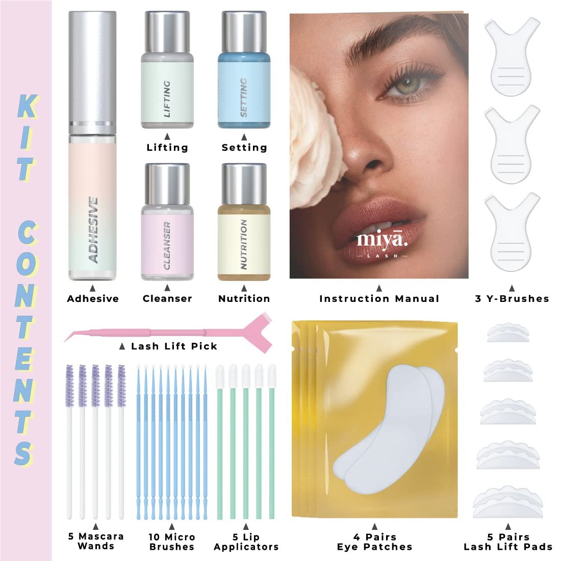 Keratin Lash Lift Kit | Semi-Permanent Eyelash Perm & Lift | Lasts Up to 6 Weeks | Vegan & Cruelty-Free | Home & Salon Use | MIYA LASH - görsel 5