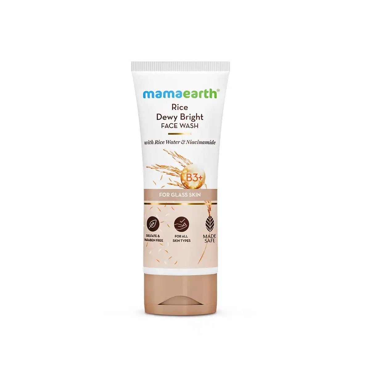 MAMAEARTH Rice Dewy Bright Face Wash with Rice Water & Niacinamide - 3.38 Fl Oz (100ml) Avelisse