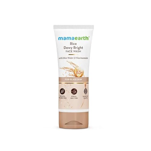 MAMAEARTH Rice Dewy Bright Face Wash with Rice Water & Niacinamide - 3.38 Fl Oz (100ml) Avelisse