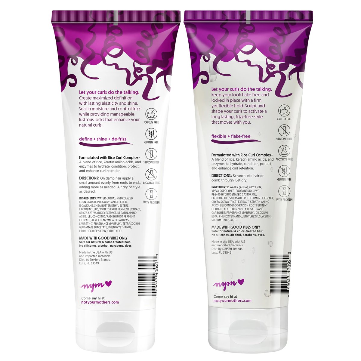 Curl Talk Frizz Control Sculpting Gel & Defining Cream 2-Pack (9.7 fl oz) – Not Your Mother's – Rice Curl Complex – All Curly Hair Types Avelisse