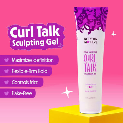 Curl Talk Frizz Control Sculpting Gel & Defining Cream 2-Pack (9.7 fl oz) – Not Your Mother's – Rice Curl Complex – All Curly Hair Types Avelisse