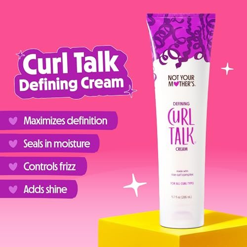 Curl Talk Frizz Control Sculpting Gel & Defining Cream 2-Pack (9.7 fl oz) – Not Your Mother's – Rice Curl Complex – All Curly Hair Types Avelisse