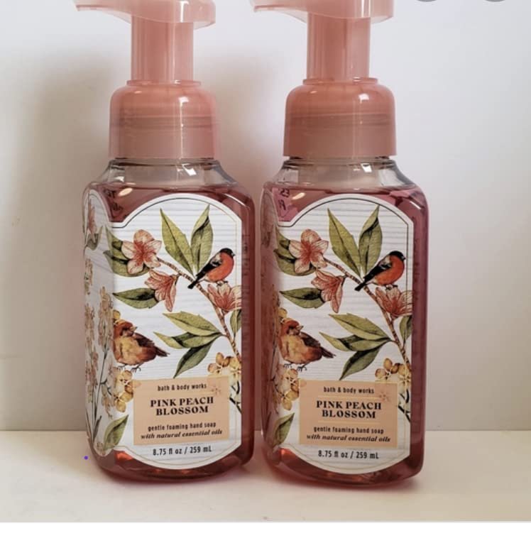 Bath & Body Works Pink Peach Blossom Gentle Foaming Hand Soap 2-Pack (8.75 oz Each) - görsel 1