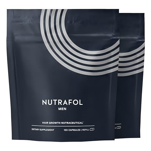Nutrafol Men's Hair Growth Supplements – Clinically Tested for Thicker Hair & Scalp Coverage, Dermatologist Recommended, 2-Month Supply (2 Refill Pouches) Avelisse