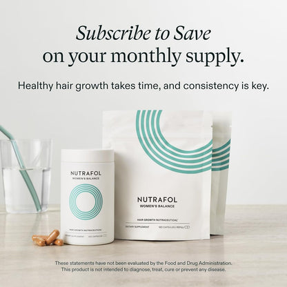 Nutrafol Women's Balance Hair Growth Supplements for Ages 45+ - Clinically Proven for Thicker Hair & Scalp Coverage, Dermatologist Recommended - 2-Month Supply (2 Refill Pouches) Avelisse