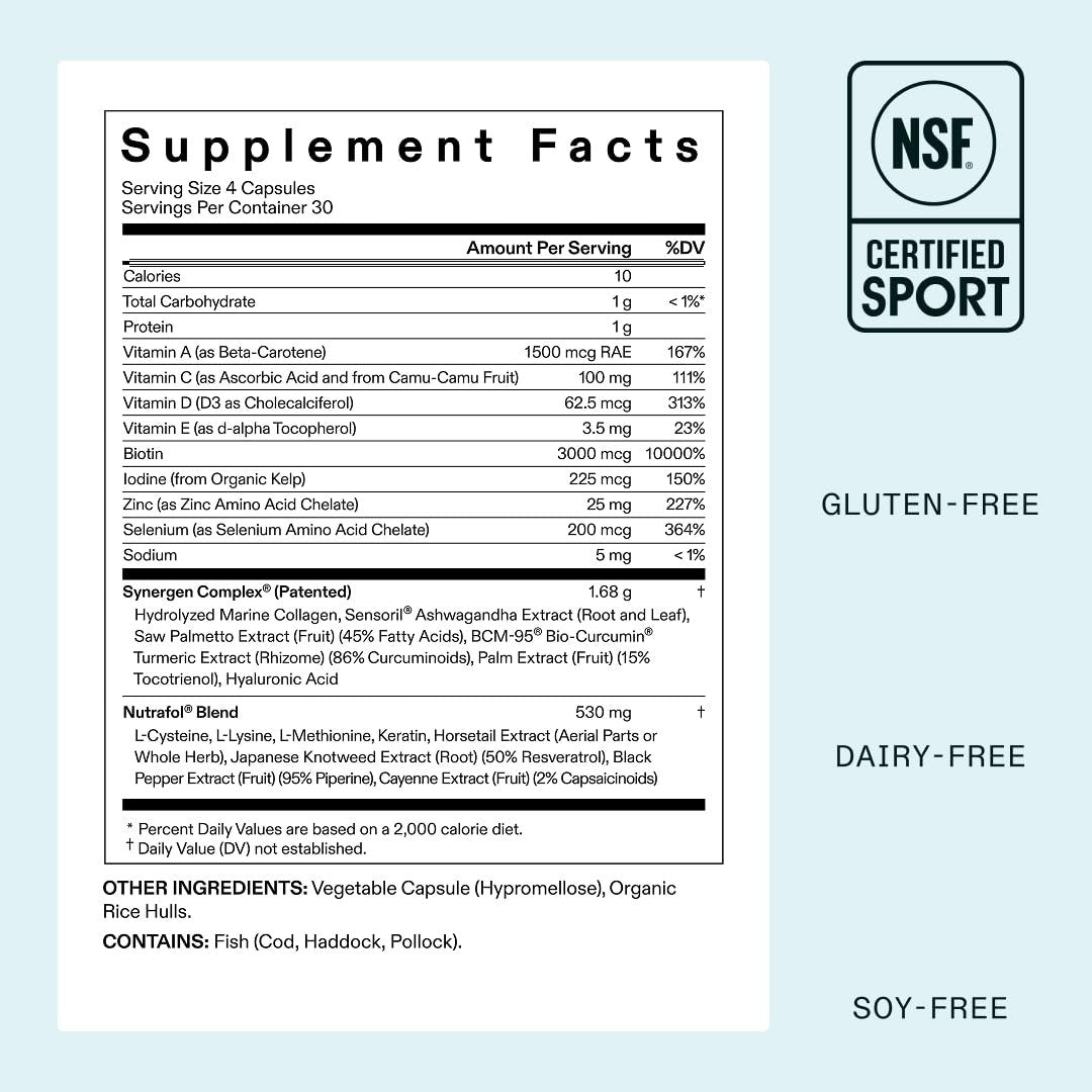 Nutrafol Women's Hair Growth Supplements, Ages 18-44, Clinically Proven for Visibly Thicker and Stronger Hair in 3-6 Months, Dermatologist Recommended - 2 Month Supply (2 Refill Pouches) Avelisse