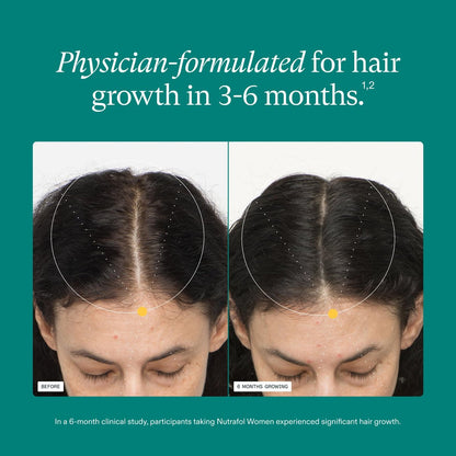 Nutrafol Women's Hair Growth Supplements, Ages 18-44, Clinically Proven for Visibly Thicker and Stronger Hair in 3-6 Months, Dermatologist Recommended - 2 Month Supply (2 Refill Pouches) Avelisse