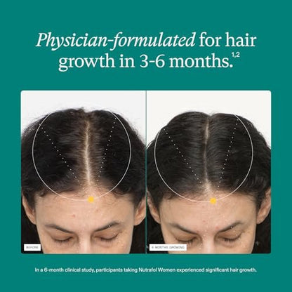 Nutrafol Women's Hair Growth Supplements, Ages 18-44, Clinically Proven for Visibly Thicker and Stronger Hair in 3-6 Months, Dermatologist Recommended - 2 Month Supply (2 Refill Pouches) Avelisse