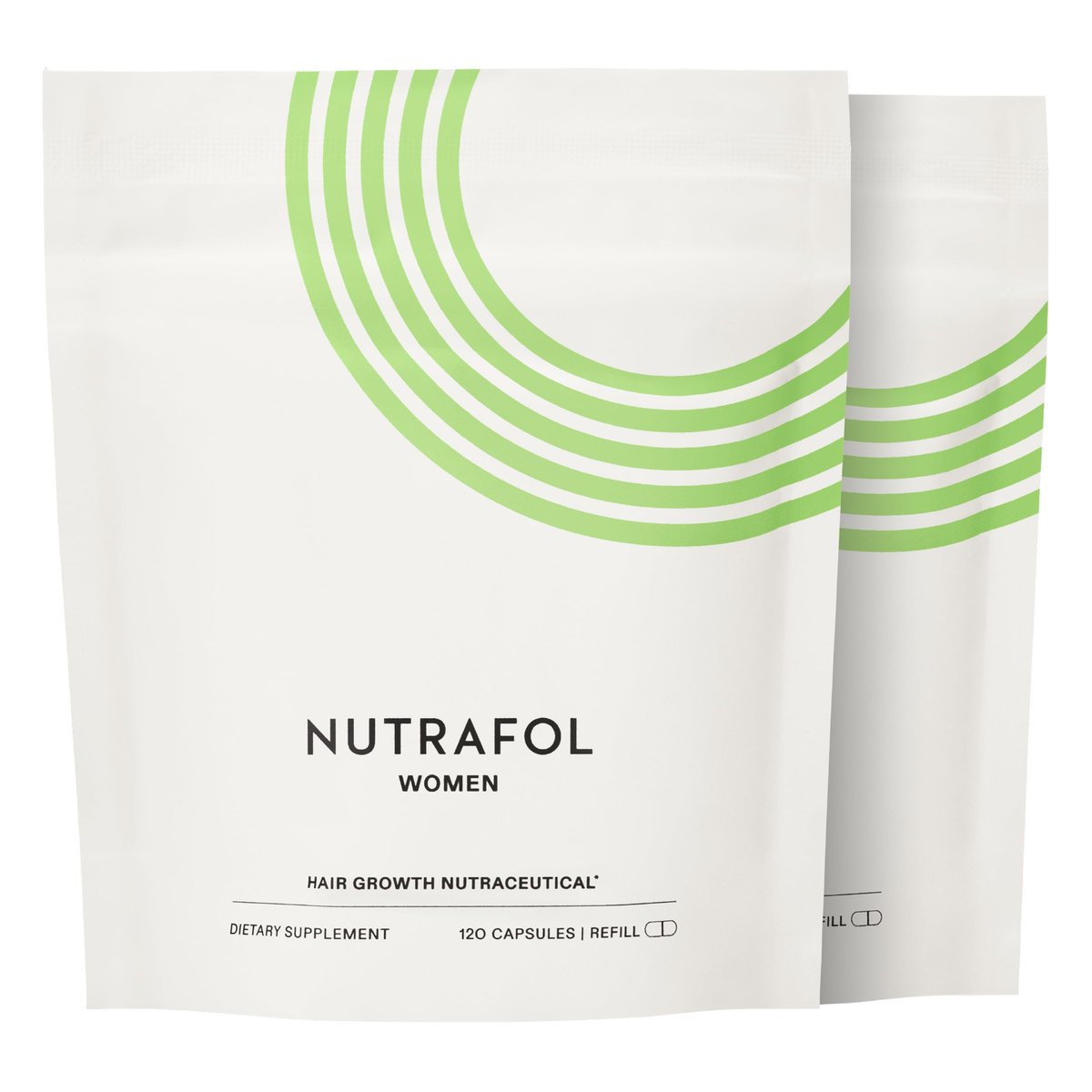 Nutrafol Women's Hair Growth Supplements, Ages 18-44, Clinically Proven for Visibly Thicker and Stronger Hair in 3-6 Months, Dermatologist Recommended - 2 Month Supply (2 Refill Pouches) Avelisse