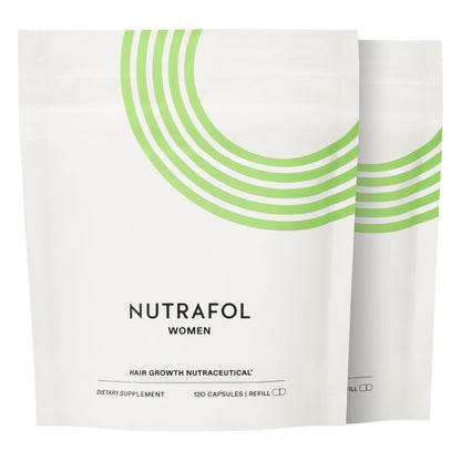 Nutrafol Women's Hair Growth Supplements, Ages 18-44, Clinically Proven for Visibly Thicker and Stronger Hair in 3-6 Months, Dermatologist Recommended - 2 Month Supply (2 Refill Pouches) Avelisse