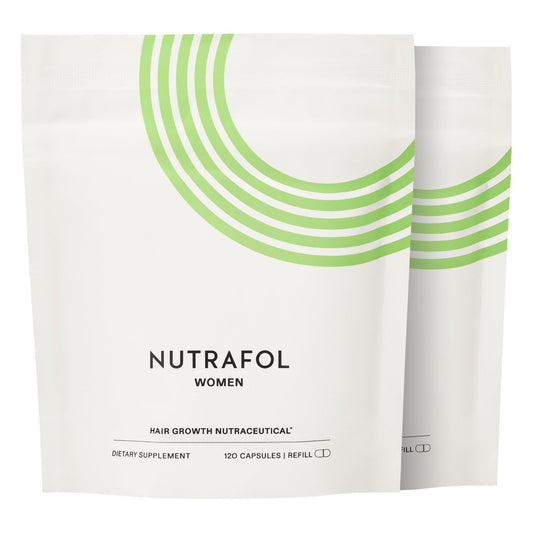 Nutrafol Women's Hair Growth Supplements, Ages 18-44, Clinically Proven for Visibly Thicker and Stronger Hair in 3-6 Months, Dermatologist Recommended - 2 Month Supply (2 Refill Pouches) Avelisse