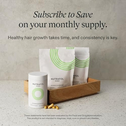 Nutrafol Women's Hair Growth Supplements, Ages 18-44, Clinically Proven for Visibly Thicker and Stronger Hair in 3-6 Months, Dermatologist Recommended - 2 Month Supply (2 Refill Pouches) Avelisse