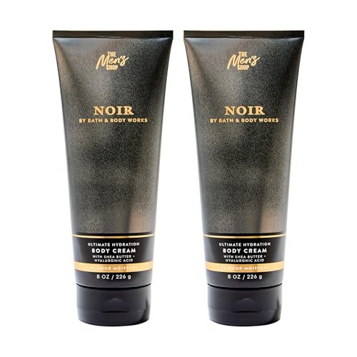 Bath & Body Works Noir Ultimate Hydration Body Cream for Men - 48-Hour Moisture, Fast-Absorbing, Rich Formula - 2-Pack (8 oz each) Avelisse