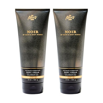 Bath & Body Works Noir Ultimate Hydration Body Cream for Men - 48-Hour Moisture, Fast-Absorbing, Rich Formula - 2-Pack (8 oz each) Avelisse